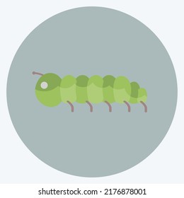 Icon Caterpillar. suitable for Animal symbol. flat style. simple design editable. design template vector. simple symbol illustration