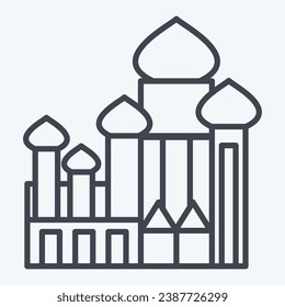 Icon Cathedral Of Saint Basil. related to Russia symbol. line style. simple design editable. simple illustration