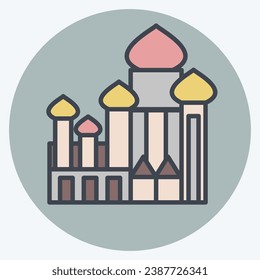 Icon Cathedral Of Saint Basil. related to Russia symbol. color mate style. simple design editable. simple illustration