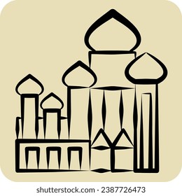 Icon Cathedral Of Saint Basil. related to Russia symbol. hand drawn style. simple design editable. simple illustration