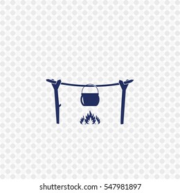 Icon of cauldron on white background. All elements cauldron for web design and decoration of greeting cards.