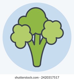Icon Cauliflower. related to Vegan symbol. color mate style. simple design editable. simple illustration