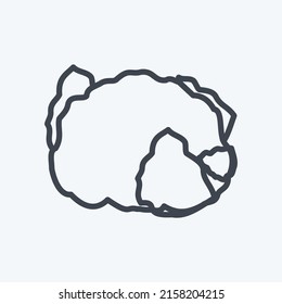 Icon Cauliflower. suitable for Fruits and Vegetables symbol. line style. simple design editable. design template vector. simple symbol illustration