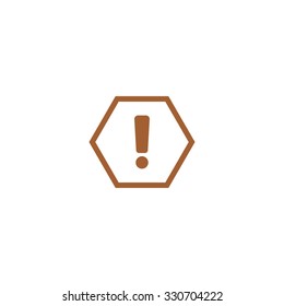 Icon caution sign in the form of an exclamation mark in a hexagon.