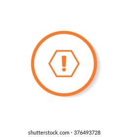 Icon caution sign in the form of an exclamation mark in a hexagon.