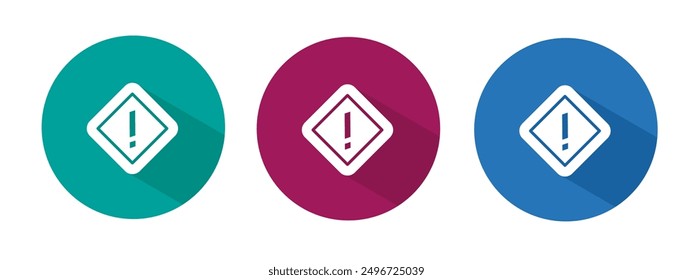 Icon for caution sign vector illustration in flat.