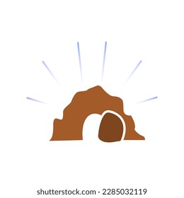 icon of the cave, Easter, vector illustration