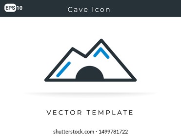 Icon Cave, Mountain For Website, Infographic Element. Vector Illustration