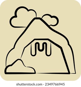 Icon Cave. related to Alaska symbol. hand drawn style. simple design editable. simple illustration