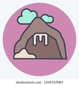 Icon Cave. related to Alaska symbol. color mate style. simple design editable. simple illustration