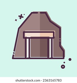 Symbolhöhle. mit dem Bergbausymbol in Zusammenhang steht. MBE-Stil. einfaches Design bearbeitbar. einfache Abbildung