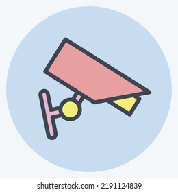 Icon CCTV Camera. suitable for Security symbol. color mate style. simple design editable. design template vector. simple illustration