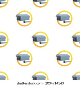Icon with cctv pattern on white background. Silhouette symbol. Camera icon. Caution warning sign sticker. Vector stock illustration.