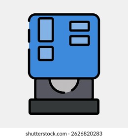 Sala de cd de ícone. Elementos de componentes do computador. Ícone no estilo de linha preenchida.