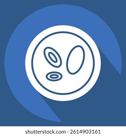 Icon Cell. related to Bioengineering symbol. long shadow style
