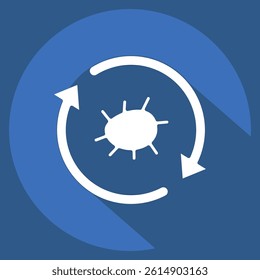 Icon Cell Reprogramming. related to Bioengineering symbol. long shadow style