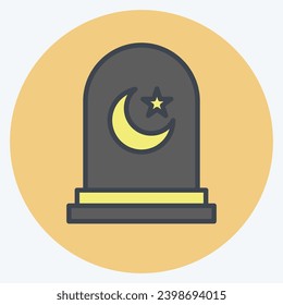 Icon Cemetery. related to Ramadan symbol. color mate style. simple design editable. simple illustration