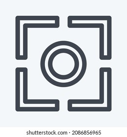 Icon Center Focus - Line Style - Einfache Illustration, Bearbeitbarer Strich, Design Template Vektor, Gut für Drucke, Plakate, Anzeigen, Ankündigungen, Infografiken, etc.