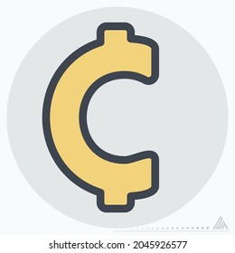 Icon Cents - Color Mate Style - Simple illustration, Editable stroke, Design template vector, Good for prints, posters, advertisements, announcements, info graphics, etc.