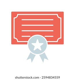 Icon a certificate, isolated against a clean background.