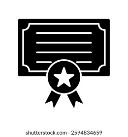 Icon a certificate, isolated against a clean background.