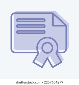 Icon Certificate. related to Education symbol. two tone style. simple design editable. simple illustration