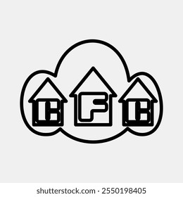 Icon cfc gas. Global warming elements. Icon in line style.