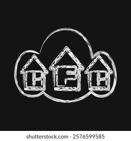 Icon cfc gas. Global warming elements. Icon in chalk style.