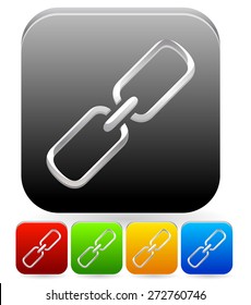 Icon with chain link symbol for connection, industrial. linkage concepts. (version eps10)