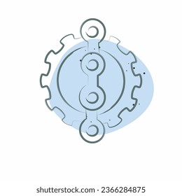 Icon Chain related to Bicycle symbol. Color Spot Style. simple design editable. simple illustration