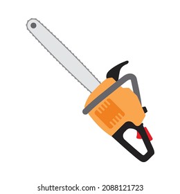 Icon Of Chain Saw. Flat Color Design. Vector Illustration.