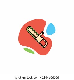 Icon of a chainsaw. Isolated