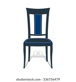 Icon chair with four legs. Vector illustration.