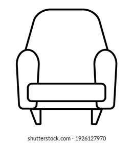 icon of chair furniture vector illustration black ine 