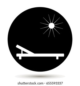 Icon of the chaise lounge. Badge of sun loungers. Lounger free of charge
