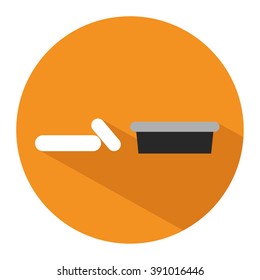 Icon of chalks and eraser or board rubber in flat style. Vector illustration. School concept.