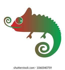 Icon chameleon. Flat symbol chameleon. Isolated black sign chameleon on white background. Vector Illustration