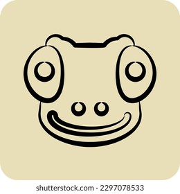 Icon Chameleon. related to Animal Head symbol. glyph style. simple design editable. simple illustration