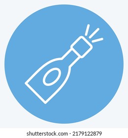 Icon Champagne Bottle. suitable for Drink symbol. blue eyes style. simple design editable. design template vector. simple symbol illustration