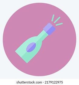 Icon Champagne Bottle. suitable for Drink symbol. flat style. simple design editable. design template vector. simple symbol illustration