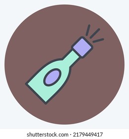 Icon Champagne Bottle. suitable for Drink symbol. color mate style. simple design editable. design template vector. simple symbol illustration