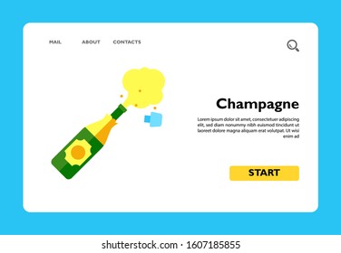 Icon of champagne explosion. Alcohol, toast, congratulation, beverage. Party concept. Can be used for topics like birthday, anniversary, celebration