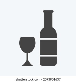 Icon Champagne - Flat Style - Simple illustration,Editable stroke,Design template vector, Good for prints, posters, advertisements, announcements, info graphics, etc.