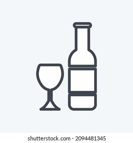 Icon Champagne - Line Style - Simple illustration,Editable stroke,Design template vector, Good for prints, posters, advertisements, announcements, info graphics, etc.