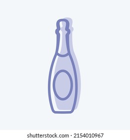 Icon Champagne. suitable for party symbol. two tone style. simple design editable. design template vector. simple symbol illustration