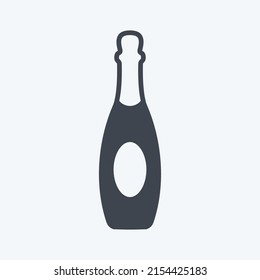 Icon Champagne. suitable for party symbol. glyph style. simple design editable. design template vector. simple symbol illustration