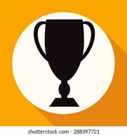 Icon Champions Cup on white circle with a long shadow