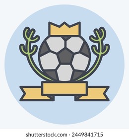 Icon Championship. related to Football symbol. color mate style. simple design illustration