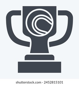 Icon Championship. related to Tennis Sports symbol. glyph style. simple design illustration