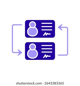 Icono de un id de cambio, aislado contra un fondo limpio.